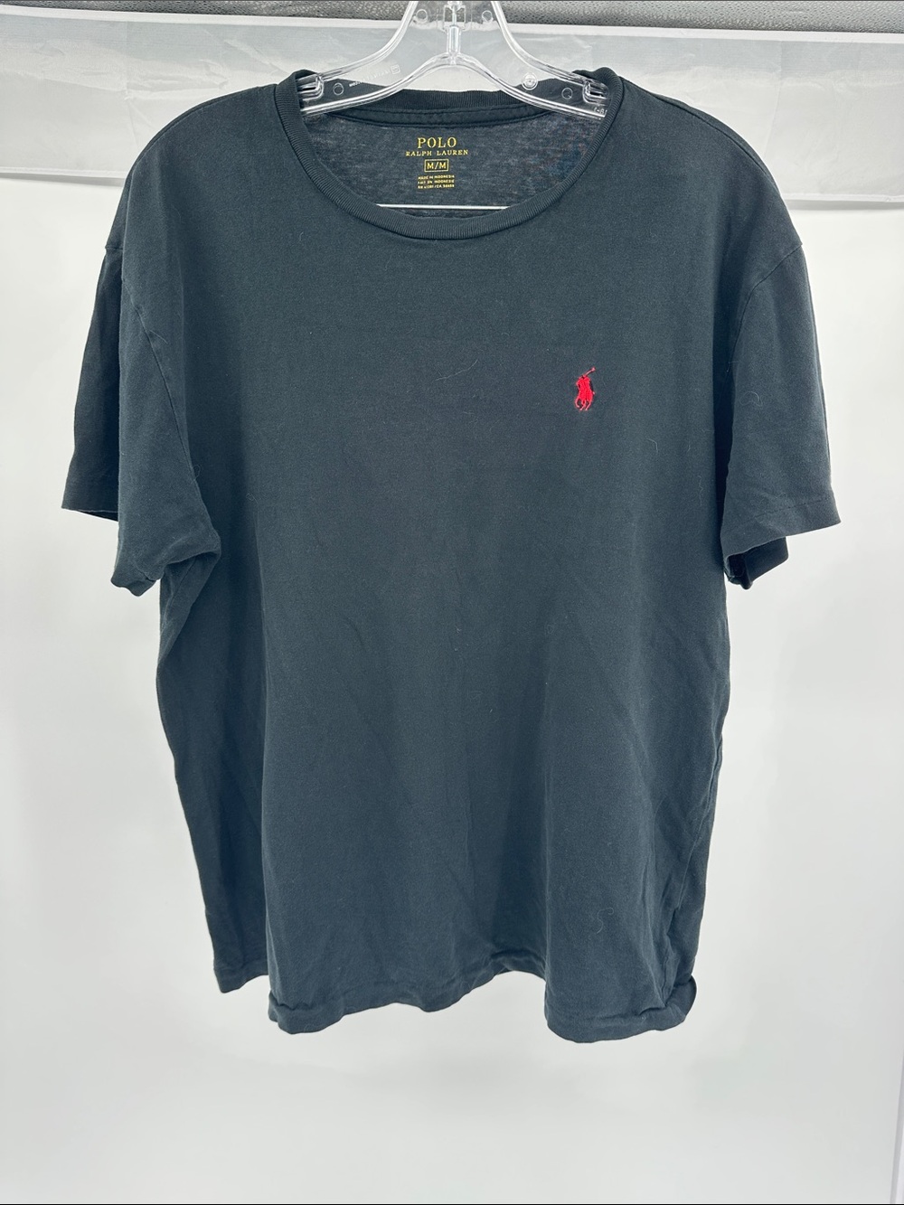 Polo by Ralph Lauren Black Tee with Red Polo Pony Embroidery